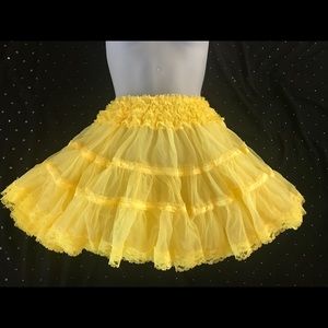 Sun Yellow Chiffon Lace Skirt